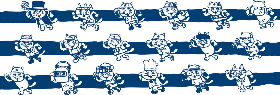 手ぬぐい（仕事猫）